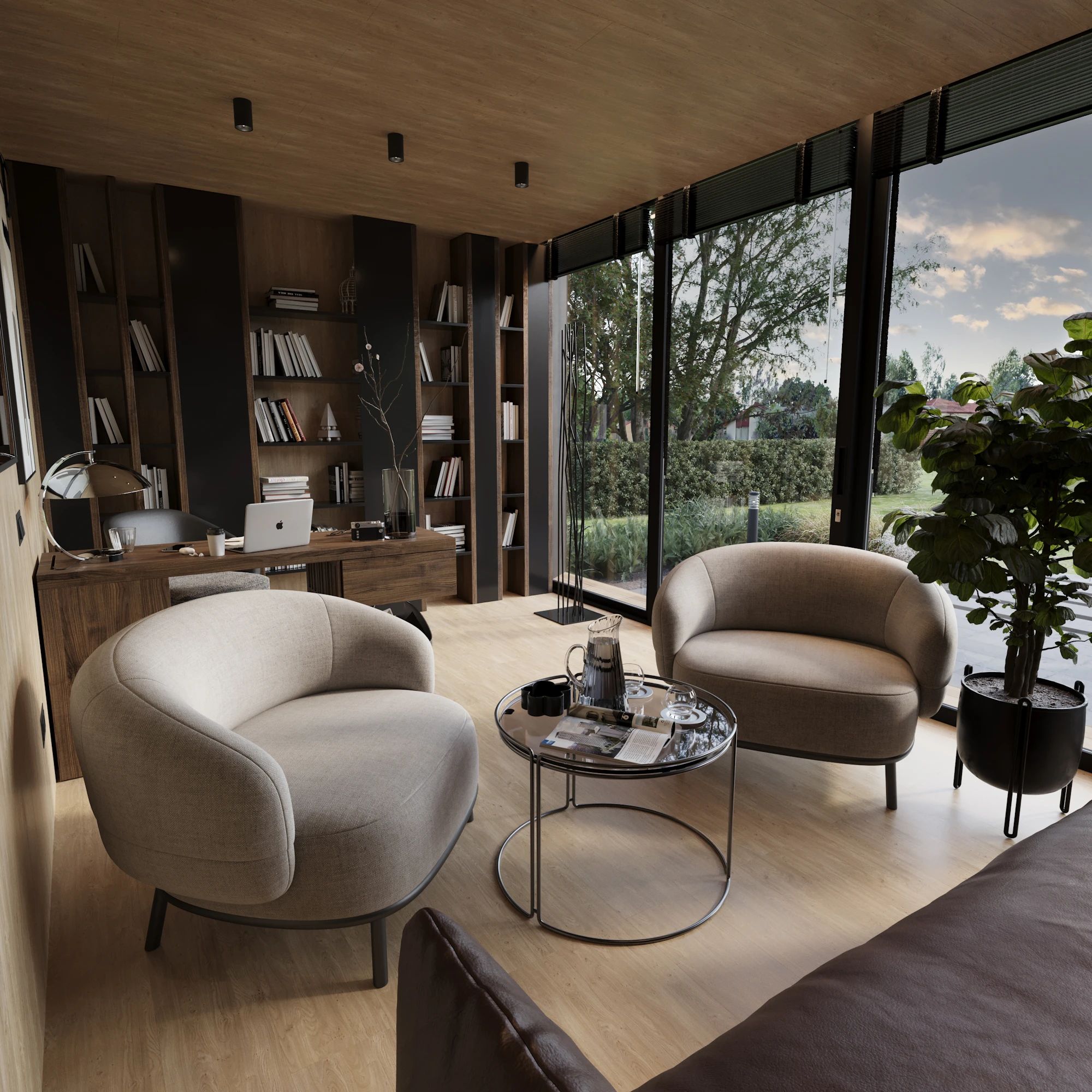 Ruimtelijk en helder interieur van een luxe tiny house