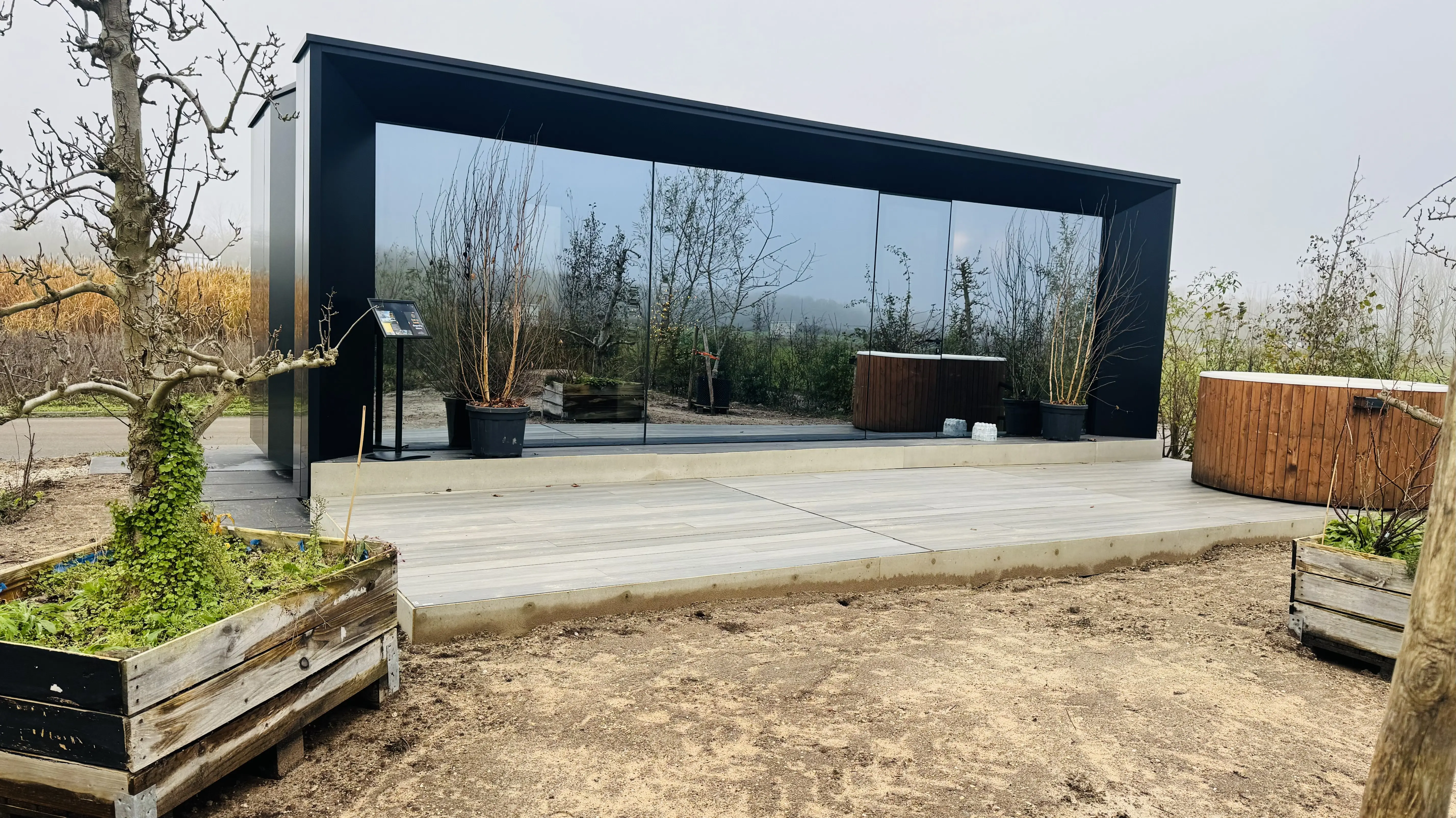 Sfeer impresse van huisje in bergen